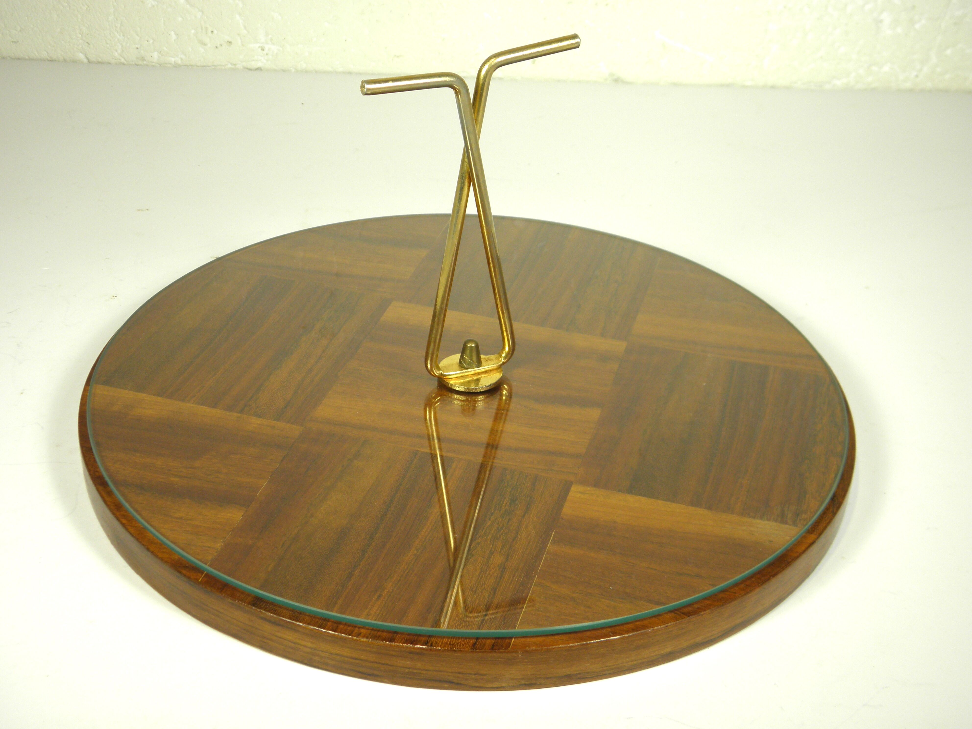 Wood and brass cheese board