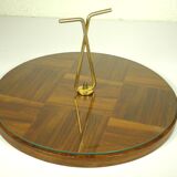 Wood and brass cheese board