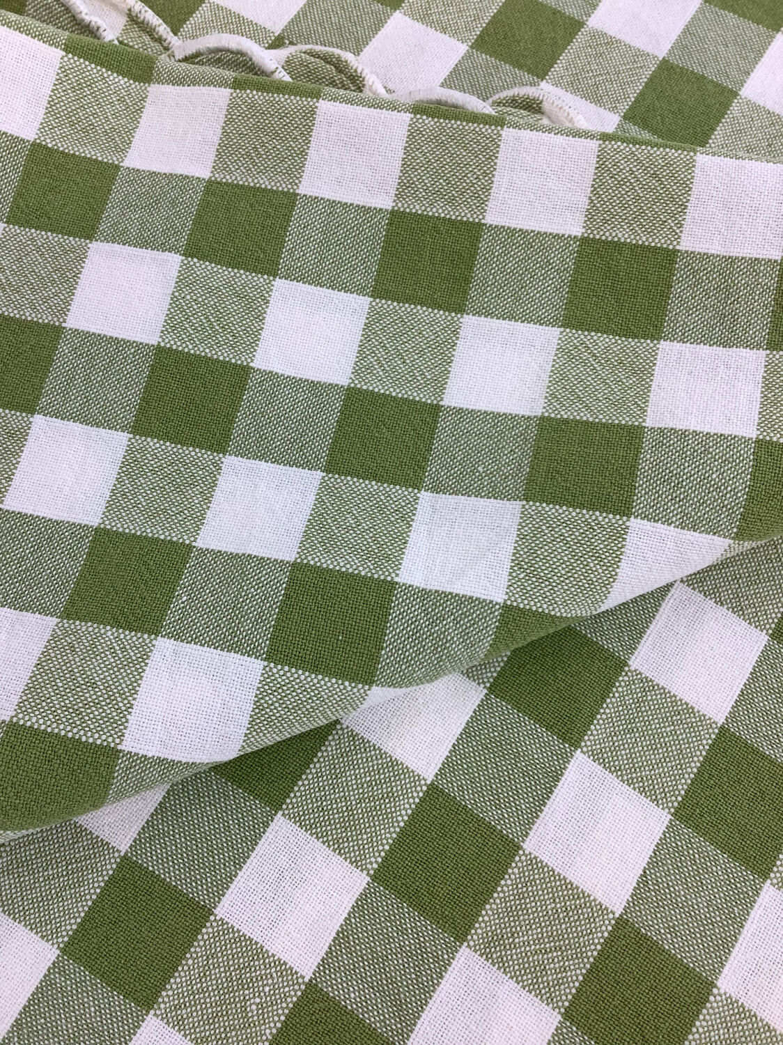 Vintage tablecloth Scottish style green white