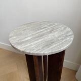 Table d’appoint bois et marbre
