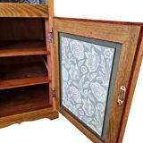 Antique English bedside table in solid wood, refurbished.