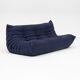 Togo three-seater sofa in dark blue boucle by Michel Ducaroy for Ligne Roset