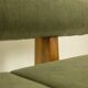 Three-seater bench in light ash and green mohair velvet. Contemporary.