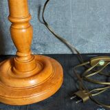 Old solid turned wooden lamp base