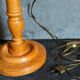 Old solid turned wooden lamp base