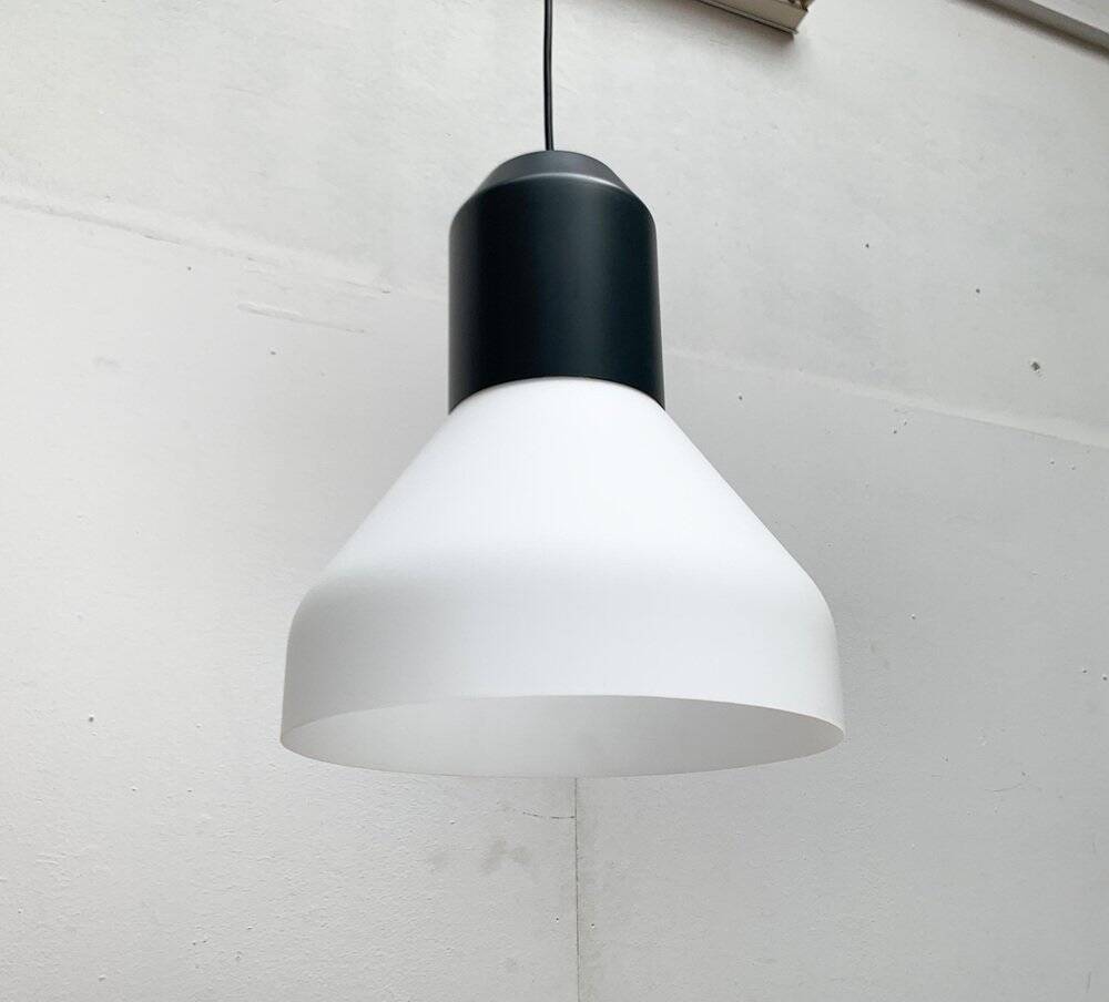 Minimalist bell-shaped pendant lamp in metal and glass, Italian by Sebastian Herkner for Classicon.
