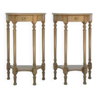 Pair of chic country wooden consoles