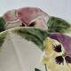 4 barbotine plates with pansies H. Boulenger Choisy-le-Roi