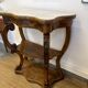 Napoleon III console in walnut and white marble
