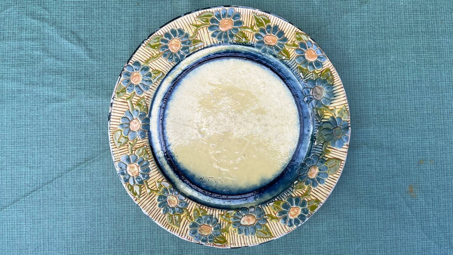 Assiette  poterie  vernissée A.Tripp 1943