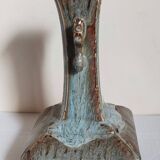Vase soliflore bouteille chinoise à l'émail flambé
