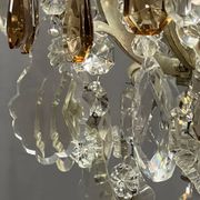 Antique French chandelier 170 cm with Louis XVI style chain in crystal.