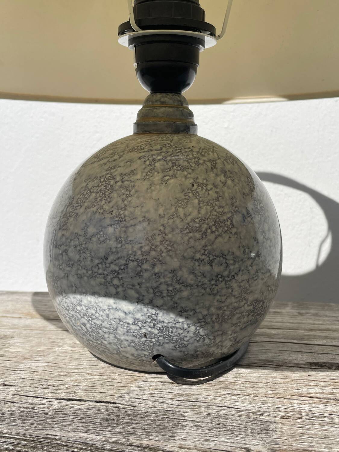 Speckled wood ball lamp 1980