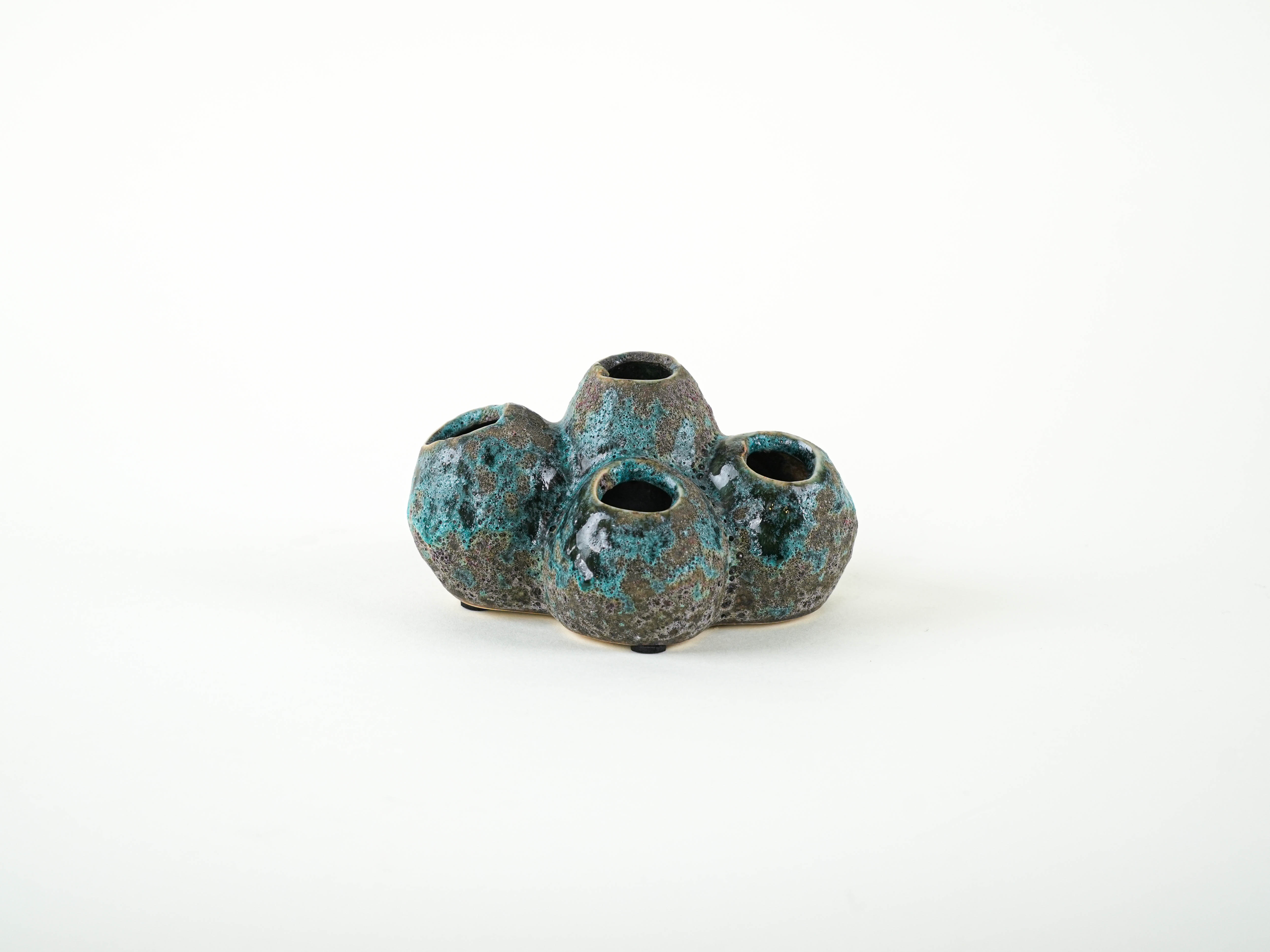 Ceramic vase – flower frog, Danish design, 1960s, made in Denmark