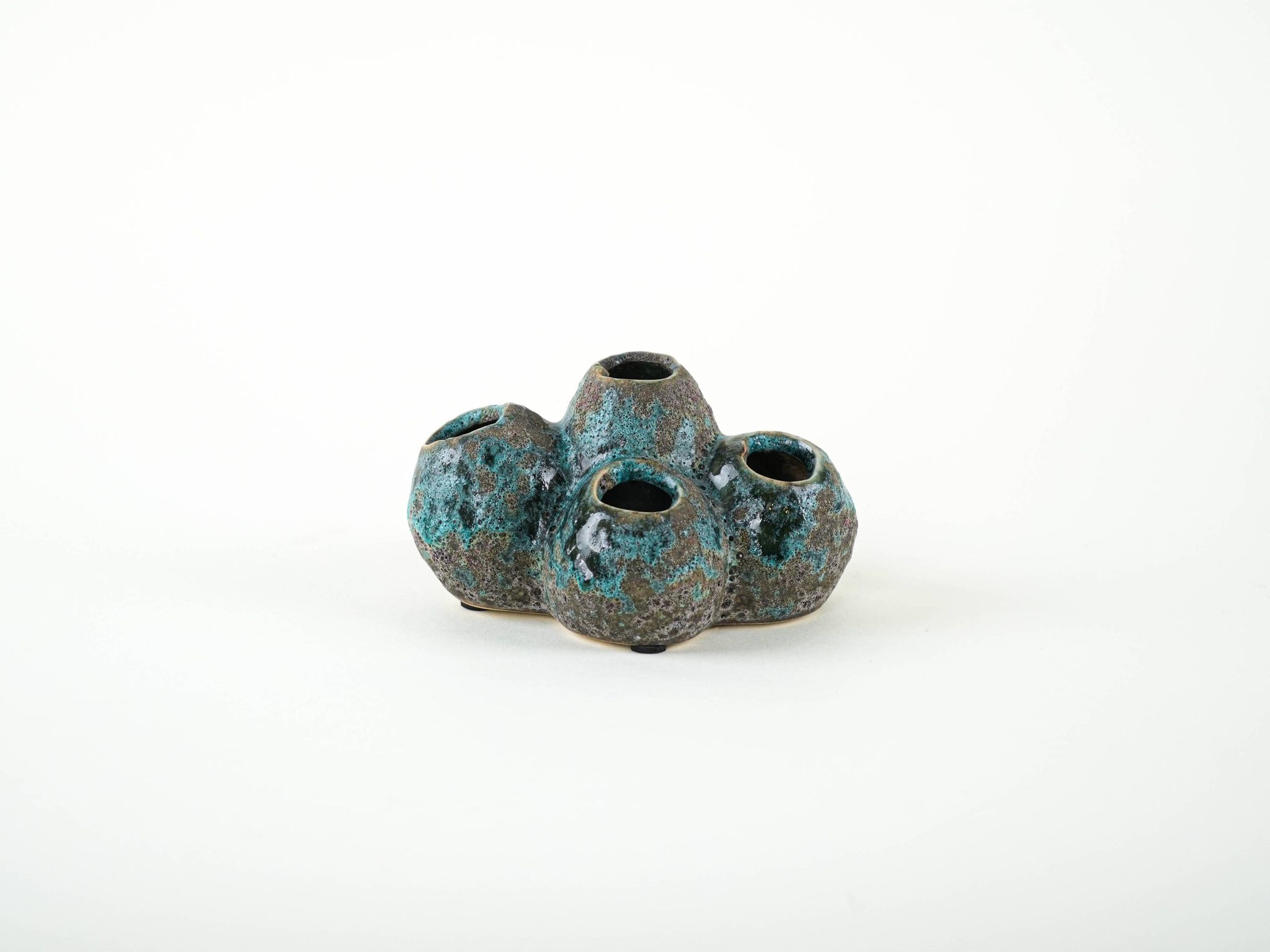 Ceramic vase – flower frog, Danish design, 1960s, made in Denmark