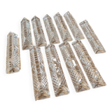 Set of 11 crystal knife holders