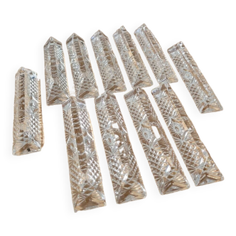 Set of 11 crystal knife holders