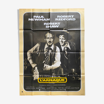 Affiche cinéma "L'Arnaque" Paul Newman, Robert Redford 120x160cm 1973