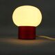 Burgundy Red opaline glass table lamp from the 1970s space age.