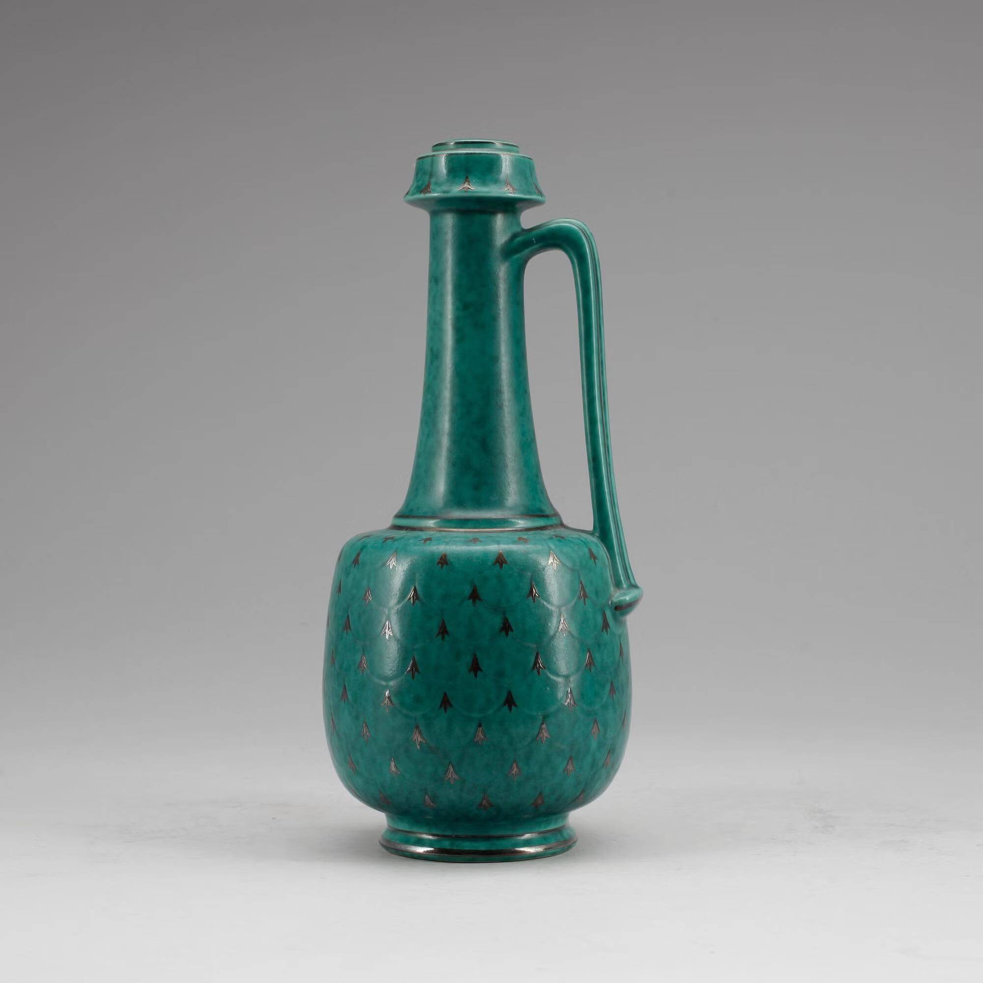 Wilhelm kage vase en céramique 'argenta' pour gustavsberg suède 1940s marqué