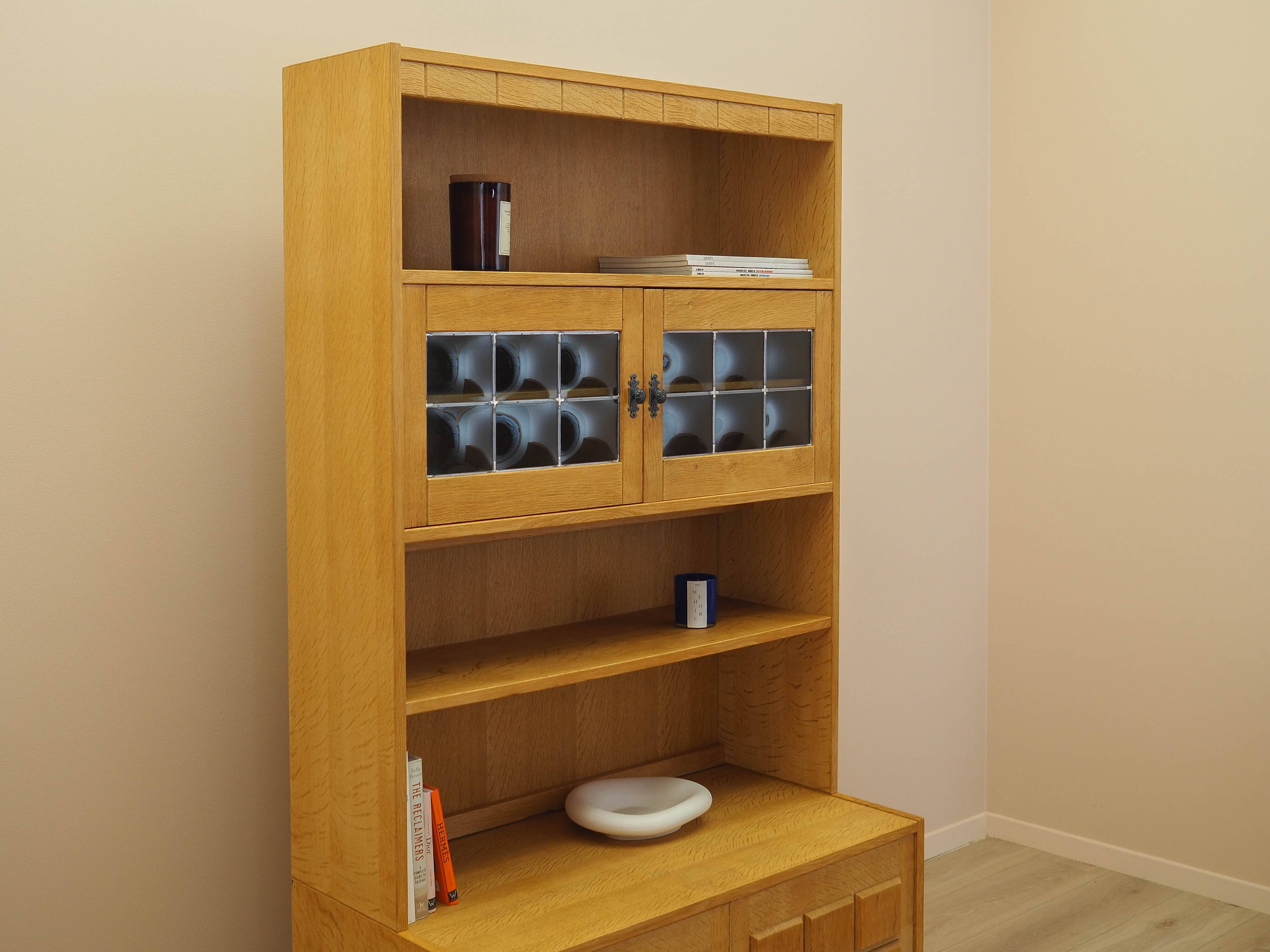 Henning Kjærnulf Oak Bookcase with Glass Doors, Danish 1960s