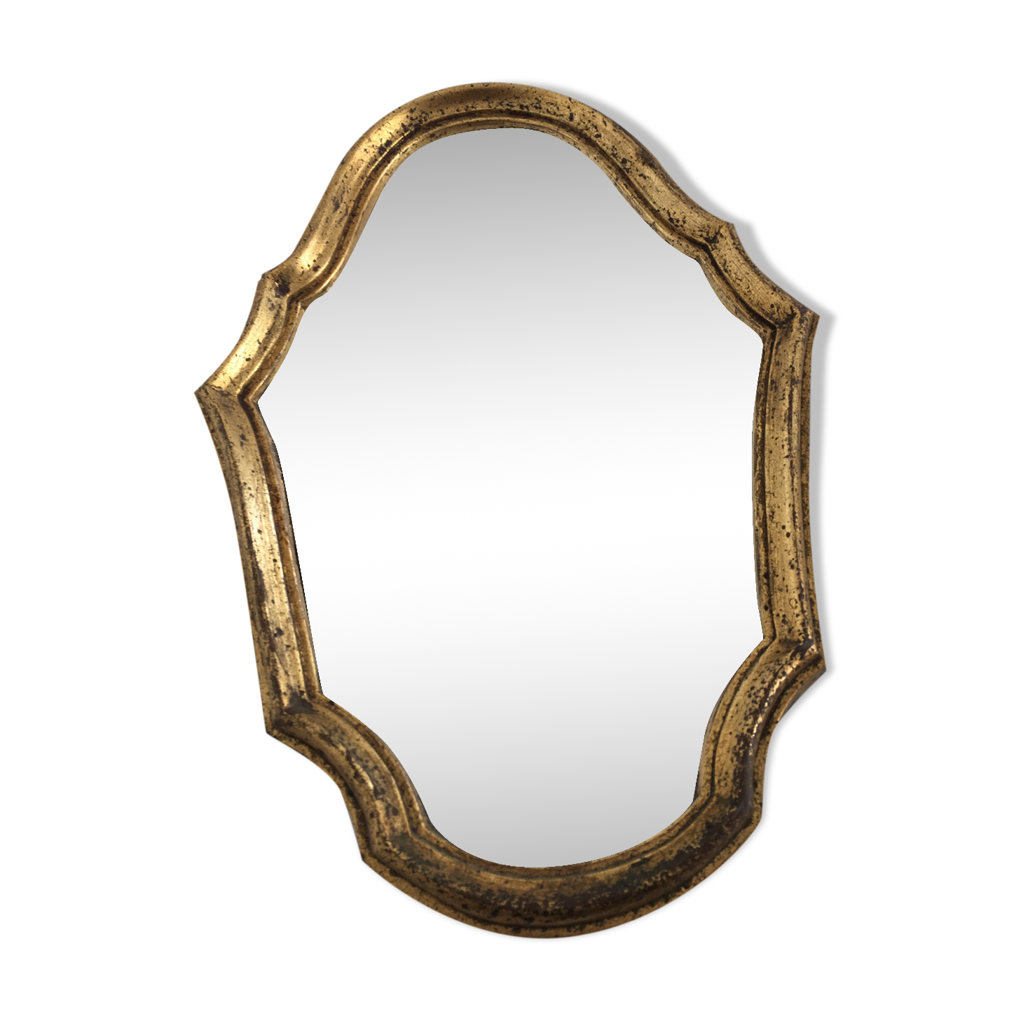 Louis XV-style gilded wood mirror - 22x33cm