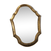 Miroir bois doré de style Louis XV sobre - 22x33cm