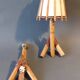 Pair of bamboo and rattan wall lights 1960/1970.