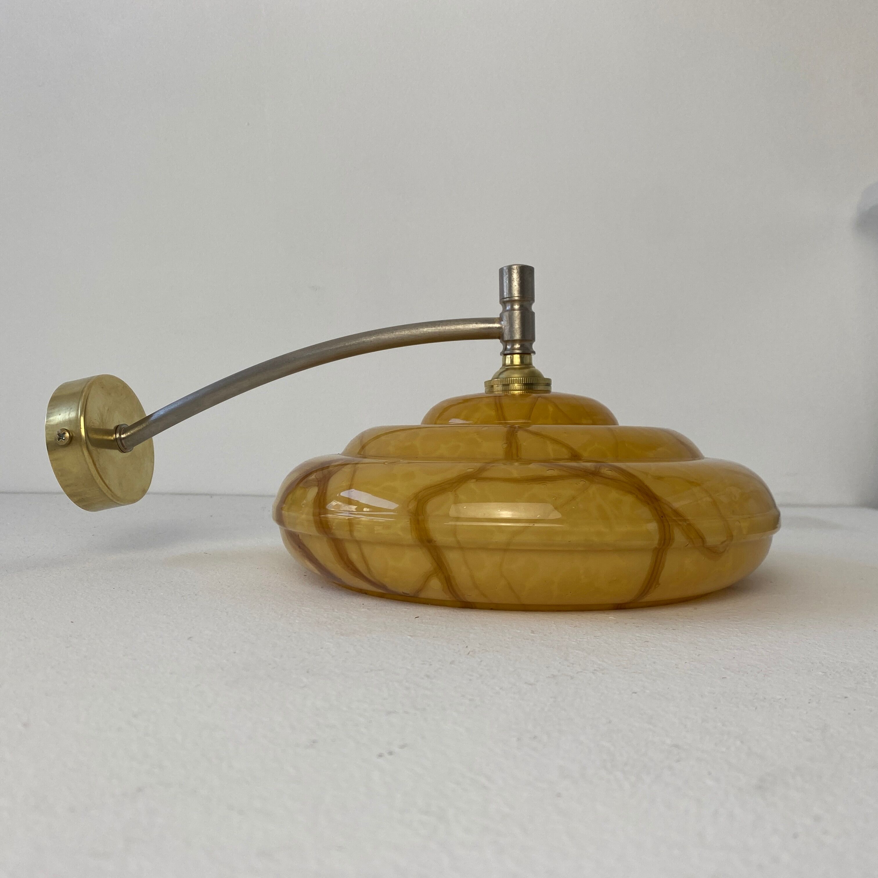 Set of 3 vintage wall lamps 1950