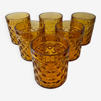 Series of 6 Pernod glasses from the 70s