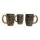 Quimper Odetta, three numbered cider cups signed from around 1920.