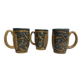 Quimper Odetta, three numbered cider cups signed from around 1920.