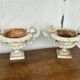 Pair of cast iron garden vases late nineteenth