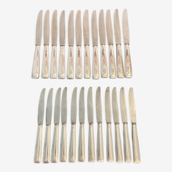 Set of 24 Art Deco knives silver metal