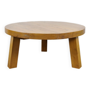 Table basse ronde vintage brutaliste