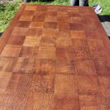 1910s Jacobean style solid oak extending drawer dining table