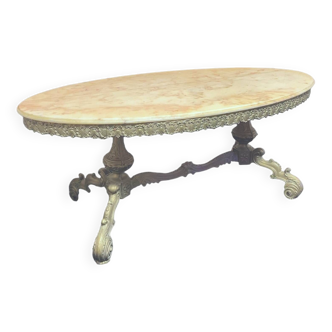 Table basse en marbre et laiton