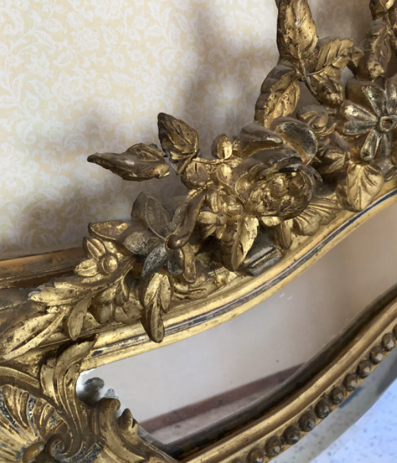 Bevelled golden mirror 170 x 105 cm