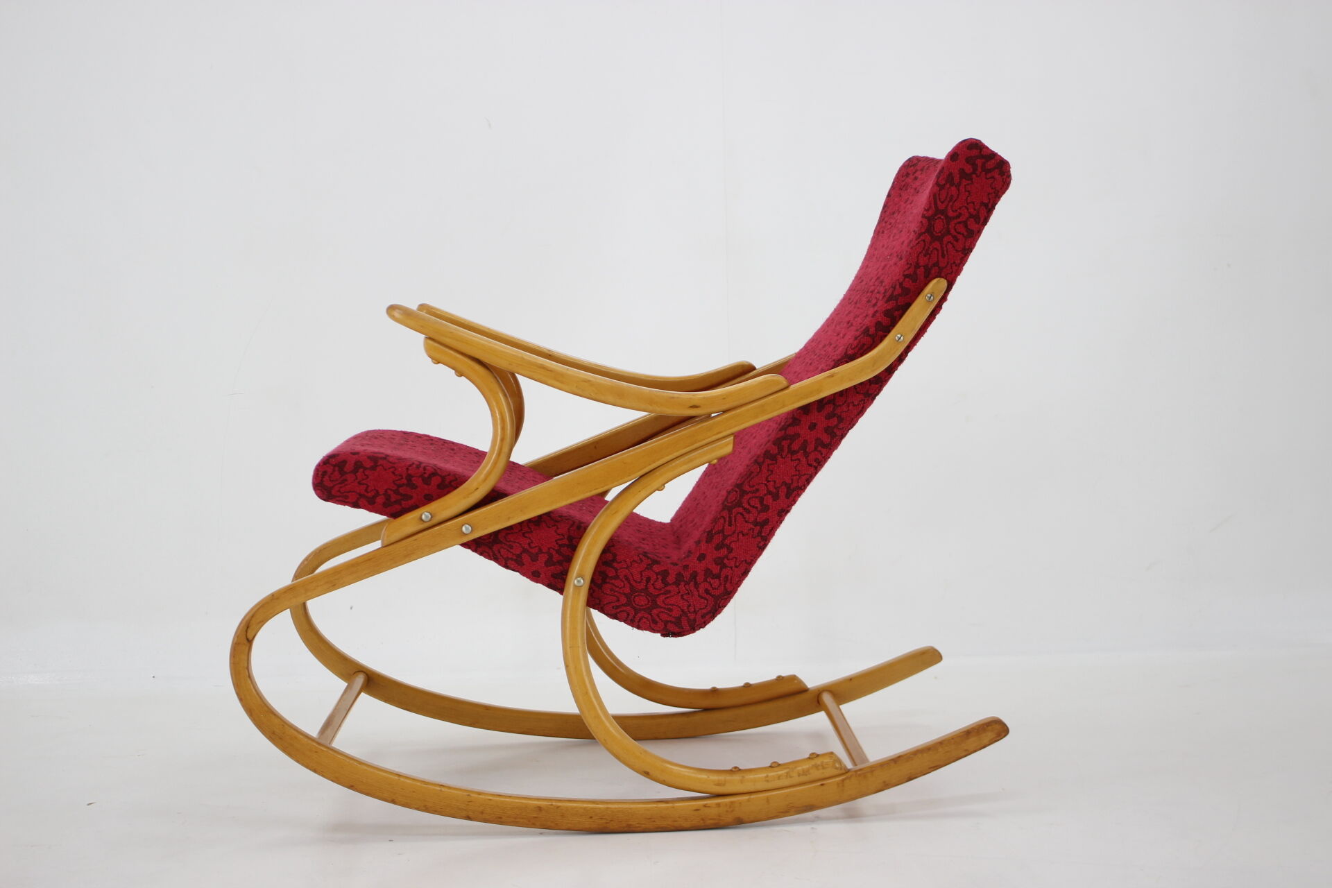 1970s Beech Rocking Chair by Ton, Czechoslovakia