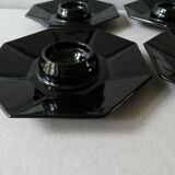 Set of 6 black egg cups