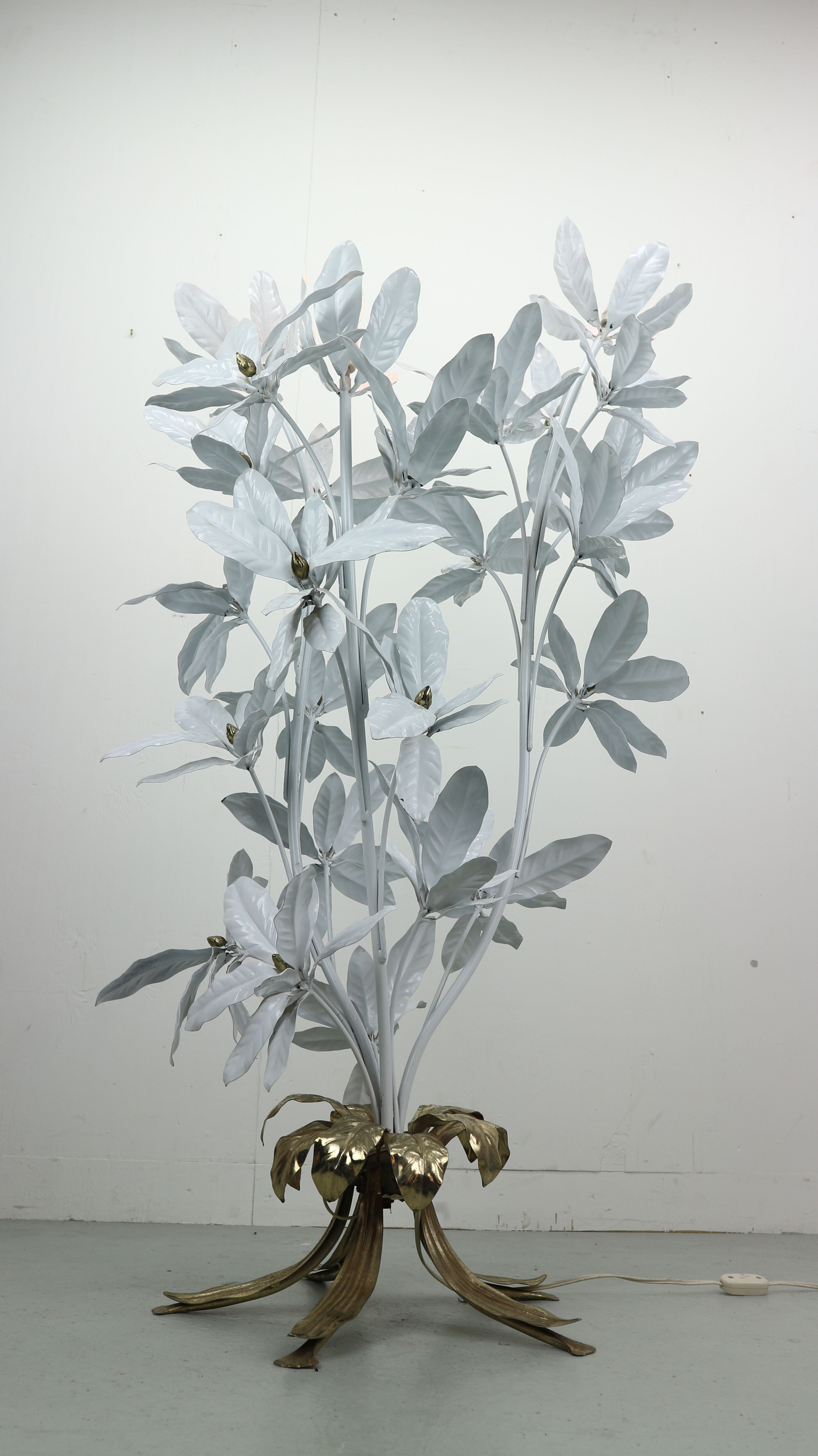 Flower Brass Floor Lamp, 1970s