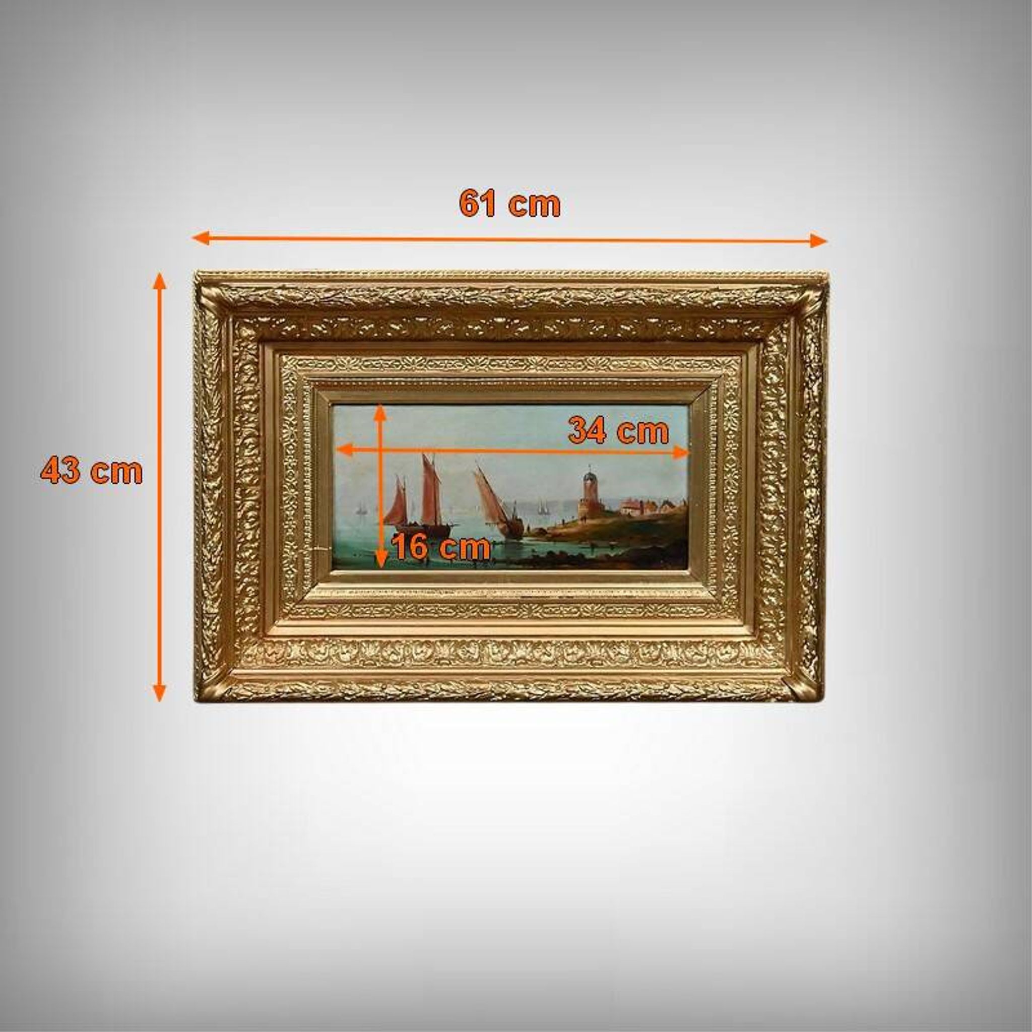 Tableau "Sailboats on the Mediterranean", oil on panel, French school of the 19th century.