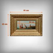 Tableau "Sailboats on the Mediterranean", oil on panel, French school of the 19th century.