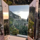 Beautiful coppered vintage Art Deco mirror, signed and dated