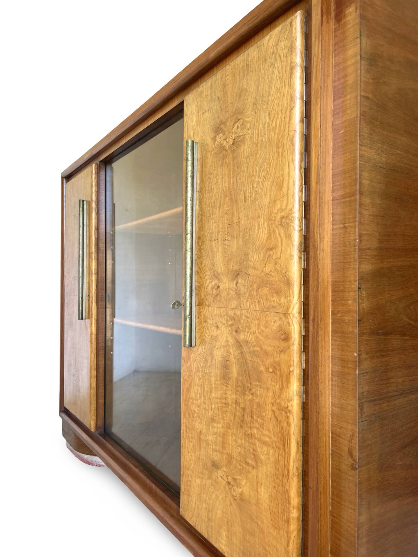 Striking Art Deco birch wood sideboard