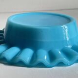 Cendrier verre opalin bleu vintage