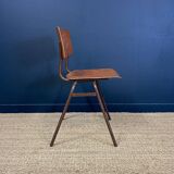 Set of 4 wooden school chairs from the 70s, Netherlands