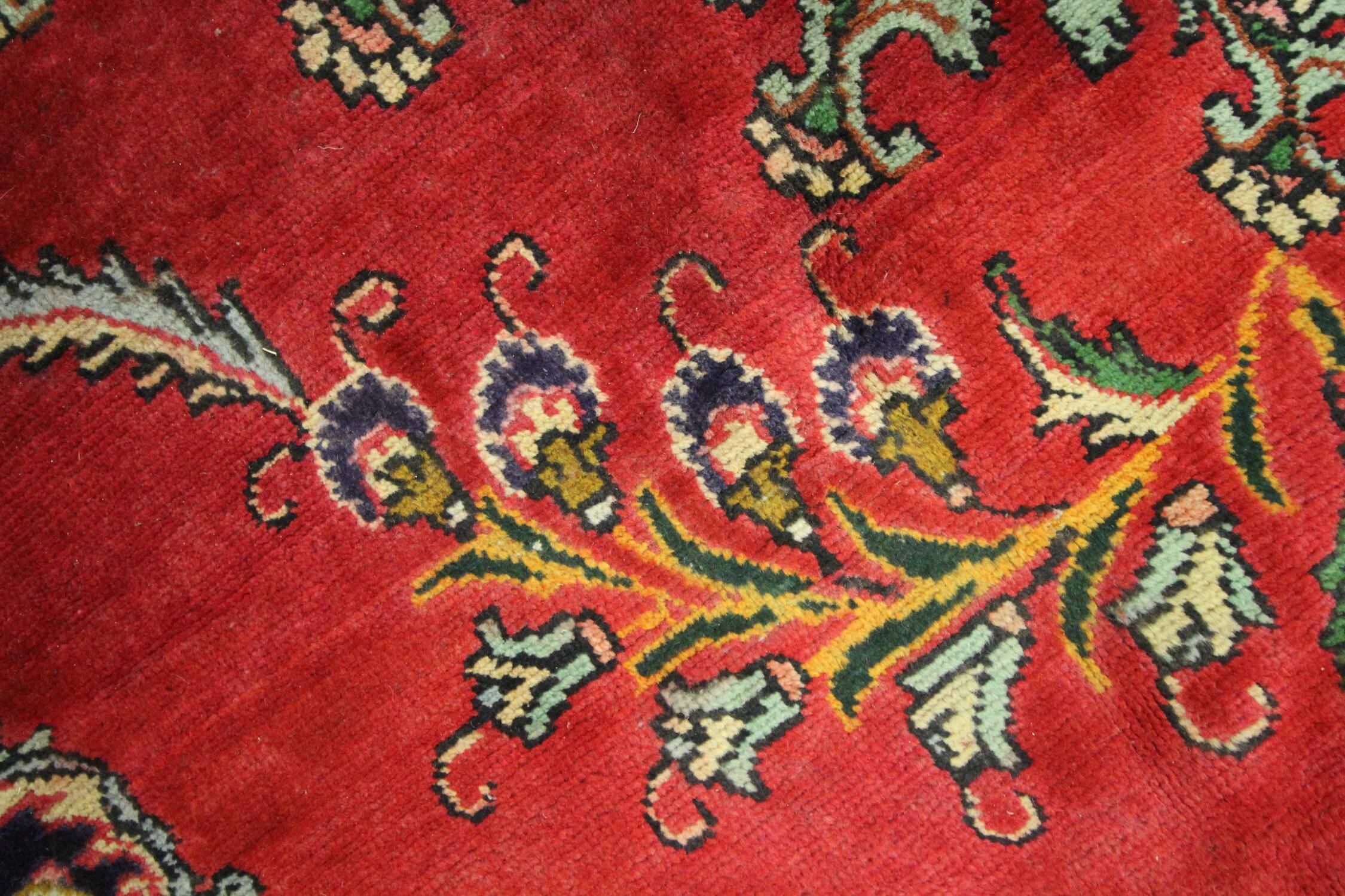 Tapis persan fait à la main en laine rouge 283x420cm