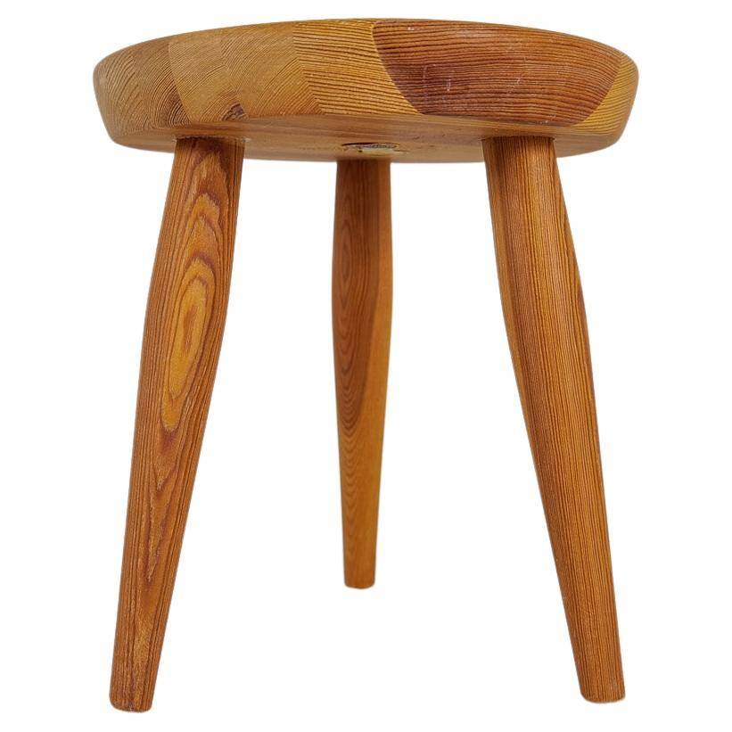 Modern Scandinavian Sculptural Stool in Pine, Sweden, 1970s
