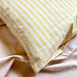 Cushion in yellow striped cotton sail ☐ 40 cm